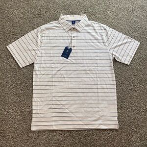 NWT FootJoy 1857 Lisle Multistripe White With Ice Blue Navy
